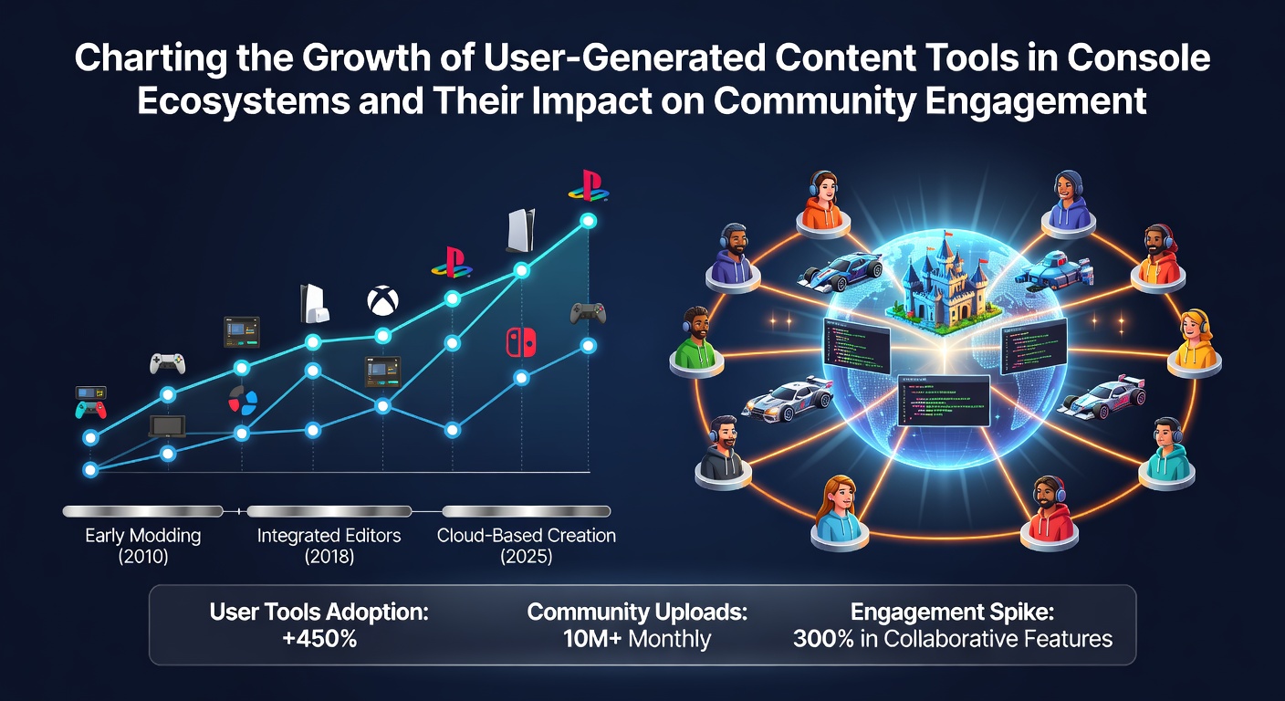 Growth of user-generated content tools across modern console platforms including PS5, Xbox Series X, and Nintendo Switch