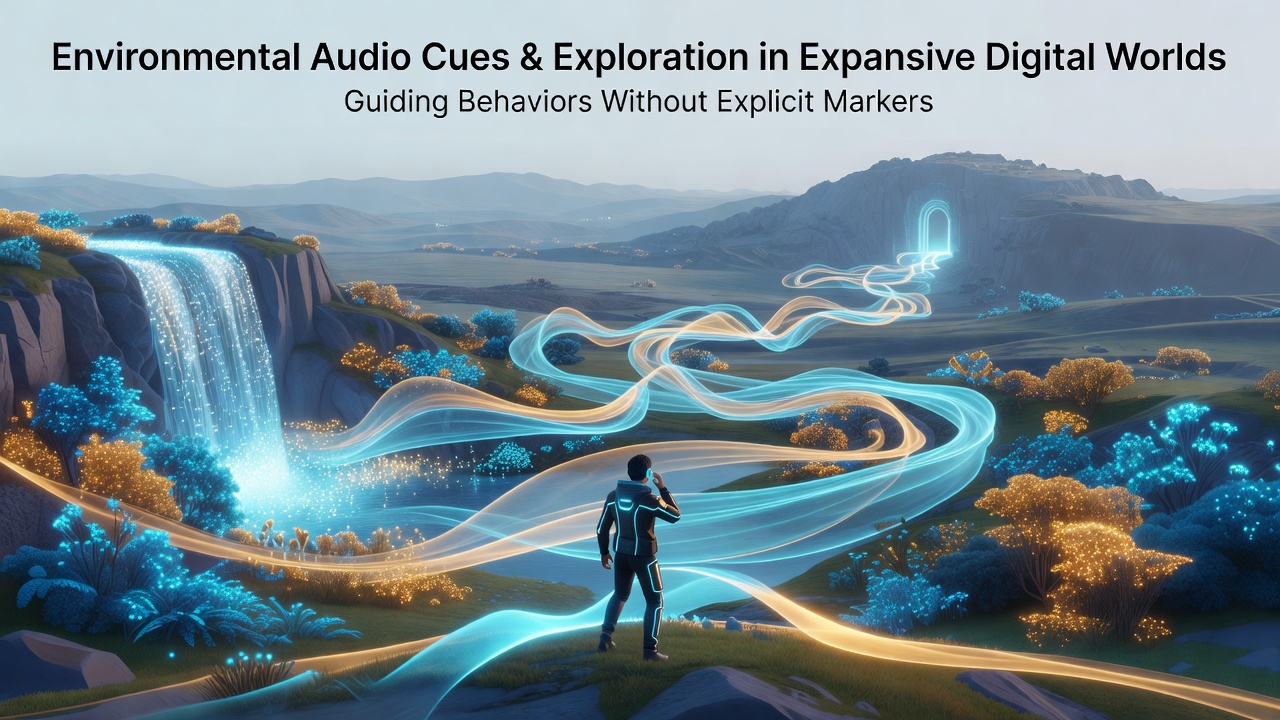 Players navigating vast open-world environments guided by subtle environmental audio cues like wind patterns and distant creature calls