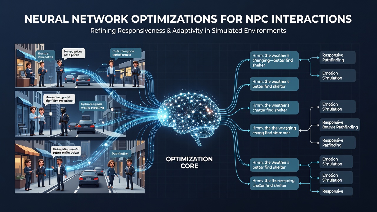 In-game scene showing adaptive NPC dialogue and movement in a responsive digital environment