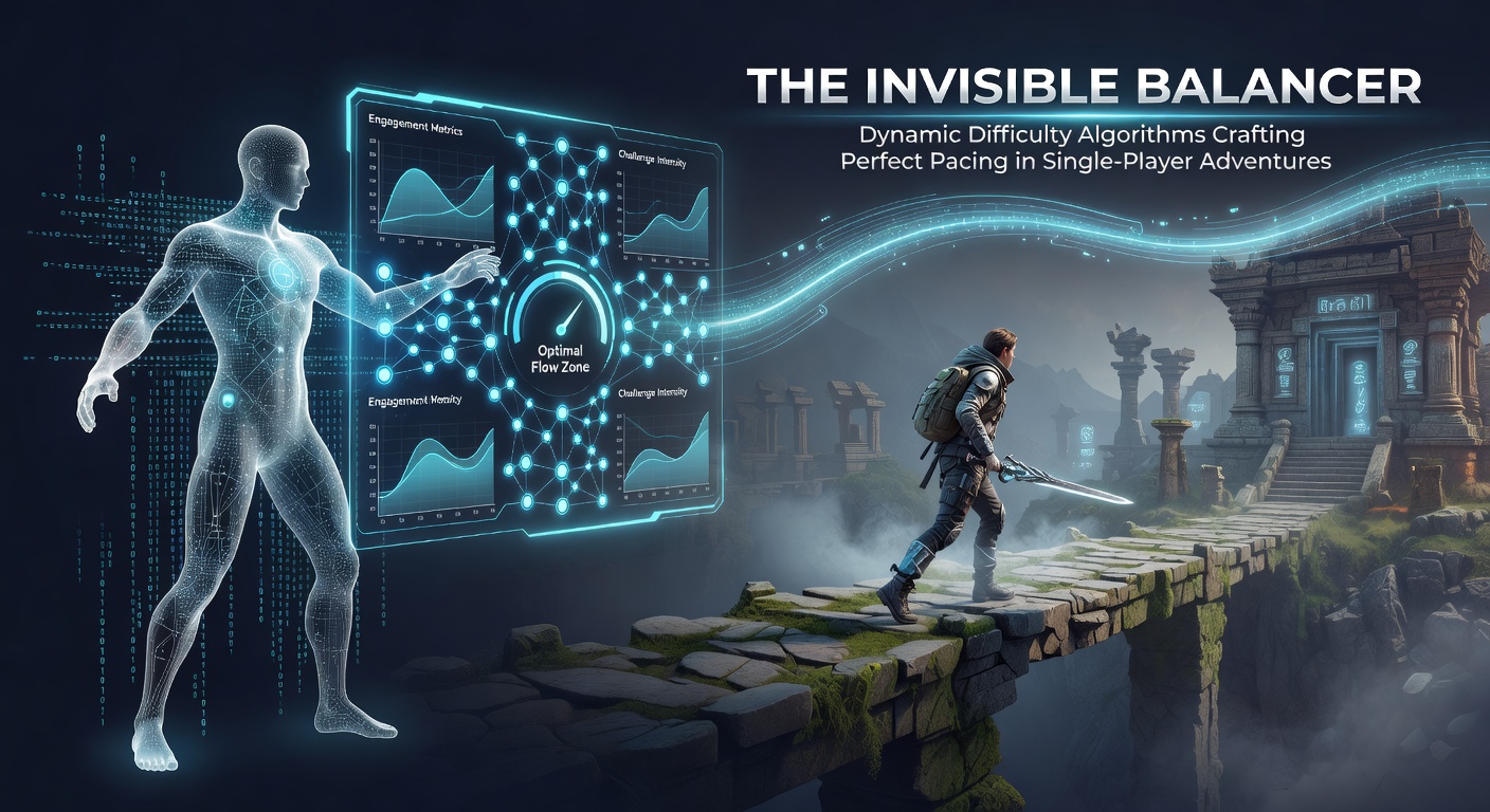 Screenshot from a modern single-player game demonstrating adaptive enemy behaviors and pacing adjustments during intense combat sequences