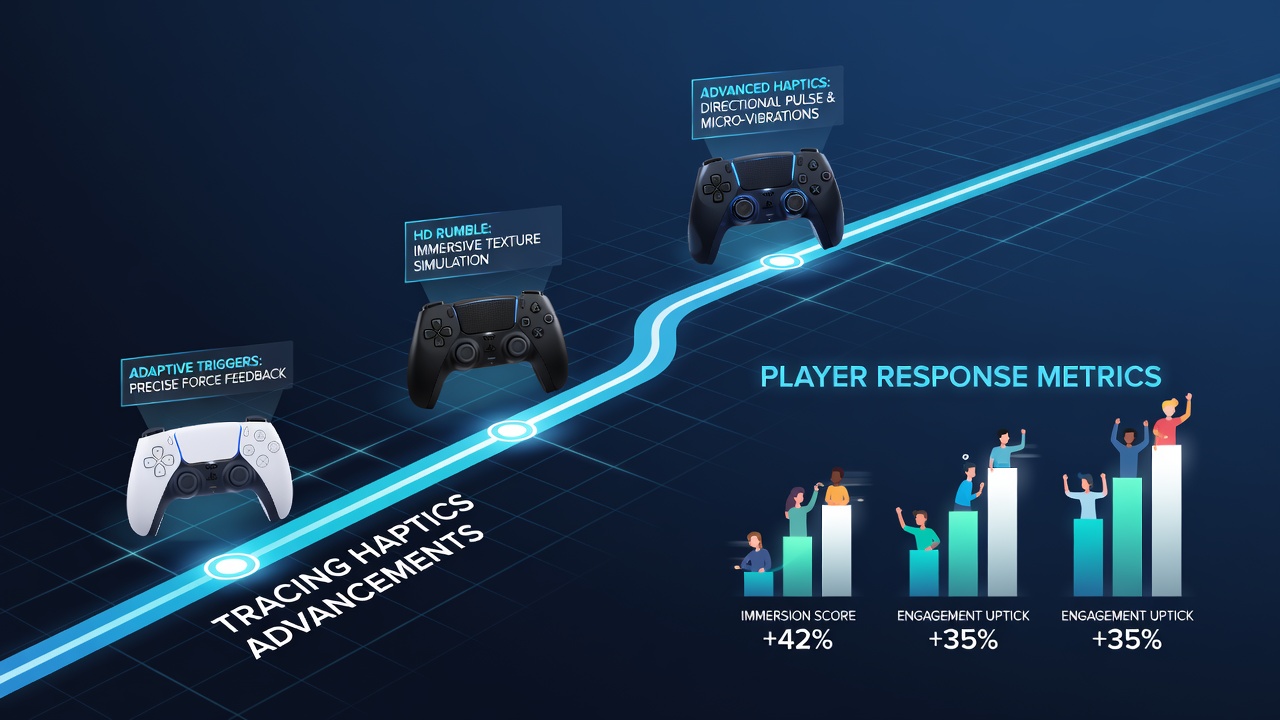 DualSense controller showcasing adaptive trigger mechanisms during gameplay testing